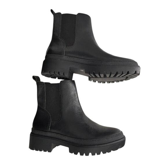 Lucky Brand Emali Chelsea Boots Leather Lug Sole Platform Size 8 Women Bikercore - Picture 7 of 11